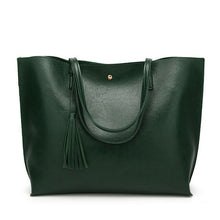 Load image into Gallery viewer, Top Handle Soft Leather Tassel Tote Handbag