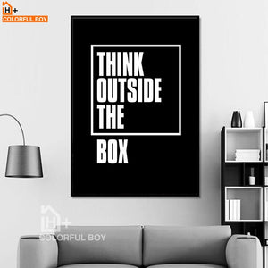 Typography Think Quotes Canvas Painting