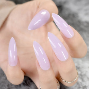 Marble STILETTO False Nails + Glue Sticker