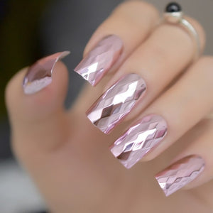 Marble STILETTO False Nails + Glue Sticker