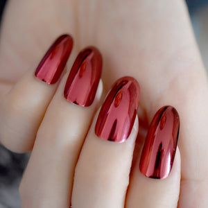 Marble STILETTO False Nails + Glue Sticker