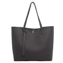 Load image into Gallery viewer, Soft Leather Over Tassel Tote Handbag