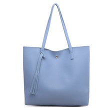 Load image into Gallery viewer, Soft Leather Over Tassel Tote Handbag