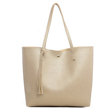 Load image into Gallery viewer, Soft Leather Over Tassel Tote Handbag