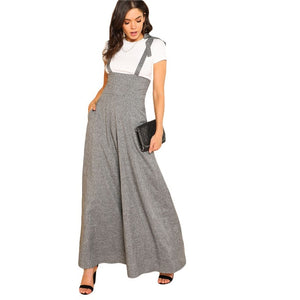 Self Tie Strap Wide Leg Jumpsuit