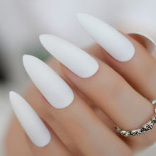 Load image into Gallery viewer, Marble Pointed Dark Shiny False Nails