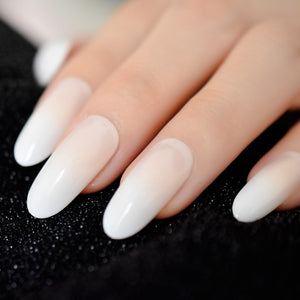 Marble STILETTO False Nails + Glue Sticker