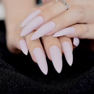 Marble STILETTO False Nails + Glue Sticker