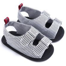 Load image into Gallery viewer, Breathable Anti Slip Crib Stripe Prewalker Sandals