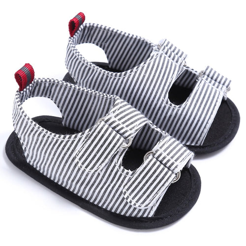 Breathable Anti Slip Crib Stripe Prewalker Sandals