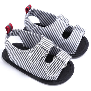 Breathable Anti Slip Crib Stripe Prewalker Sandals