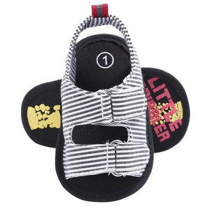 Breathable Anti Slip Crib Stripe Prewalker Sandals