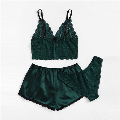 Floral Lace Cami Lingerie Set