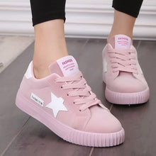 Load image into Gallery viewer, Lace Up Flat Pink Sneakers