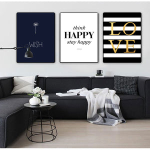 Happy Quotes Canvas Painting Decor