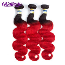 Load image into Gallery viewer, Colored Body Wave Brazilian Hair Bundles 1/3 Remy Bundles Ombre Human Hair