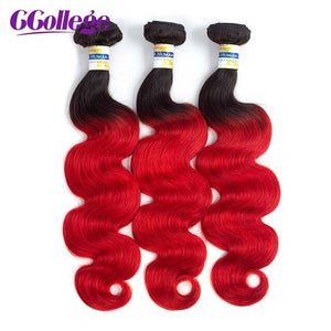 Colored Body Wave Brazilian Hair Bundles 1/3 Remy Bundles Ombre Human Hair