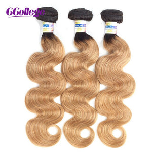 Colored Body Wave Brazilian Hair Bundles 1/3 Remy Bundles Ombre Human Hair