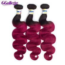 Load image into Gallery viewer, Colored Body Wave Brazilian Hair Bundles 1/3 Remy Bundles Ombre Human Hair