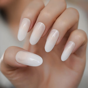 Marble Pointed Dark Shiny False Nails