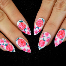 Load image into Gallery viewer, Marble STILETTO False Nails + Glue Sticker