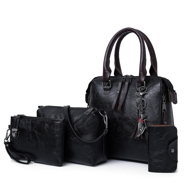 Luxury Leather 4pcs Handbag Set