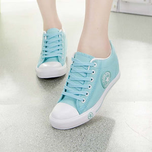 Casual White Wedge Sneakers