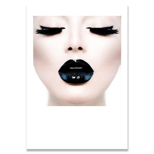 COCO Black Lips Canvas Poster Minimalist Decor