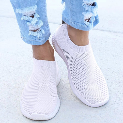 Knitted Vulcanized Casual Slip On Trainers