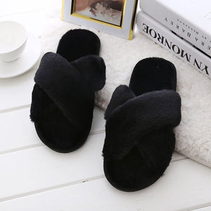 Fur Slides Warm Soft Slip On