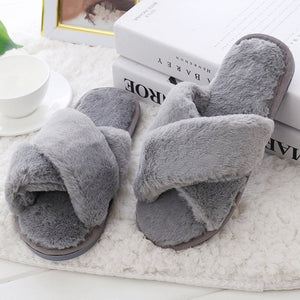 Fur Slides Warm Soft Slip On