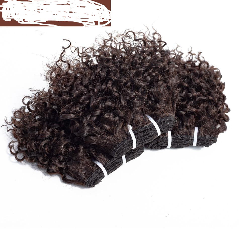 Indian Short-cut Kinky Curly Double Drawn Human Virgin Hair Bundles